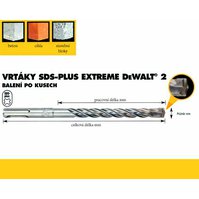 Vrták SDS-Plus   6,0x200/260mm 2-břité, DeWalt