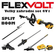 DCMAS5713T1 Aku motorová jednotka Split Boom 1x 54V/6Ah +nabíječka + 4 nástavce DeWALT